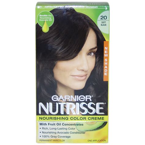 Garnier Nutrisse Nourishing Color Creme # 20 Soft Black by Garnier for Unisex - 1 Application ...