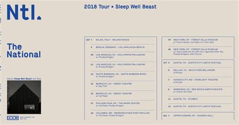 The National Tour Dates 2019 & Concert Tickets | Bandsintown