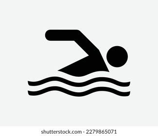 Swimming Icon Swim Swimmer Man Stick Stock Vector (Royalty Free ...