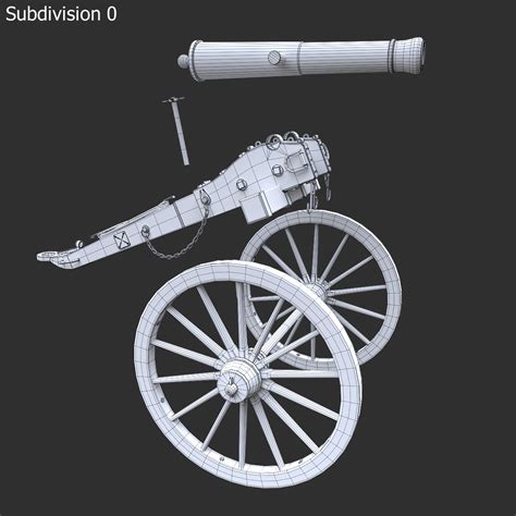 3D model 6-pounder smoothbore field cannon - TurboSquid 1192671