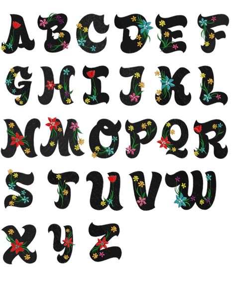 Graffiti Alphabet on Letters A-Z "Floral Fonts" Design | New Grafiti Makmu