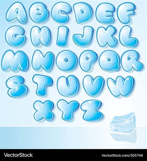 Ice font Royalty Free Vector Image - VectorStock