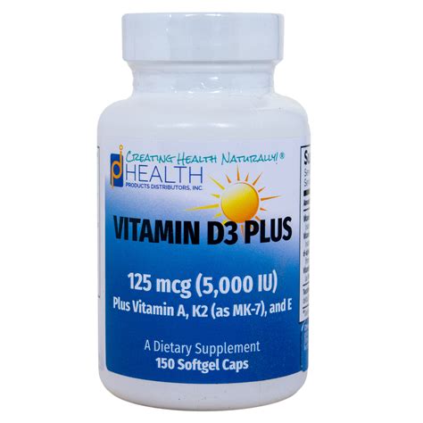 Vitamin D3 PLUS (150 softgels) - Health Products Distributors