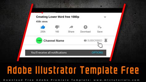 Youtube buttons and icons illustrator template - MTC TUTORIALS