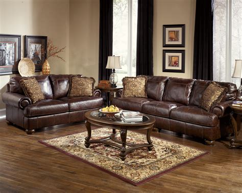 Ashley Axiom Leather Living Room Furniture Set | Broadway Furniture