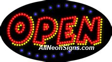 OPEN LED Sign-ANSAR24020 15"x27"x1" Animated 8lbs Indoor use only Low energy cost: Uses ONLY 10 ...