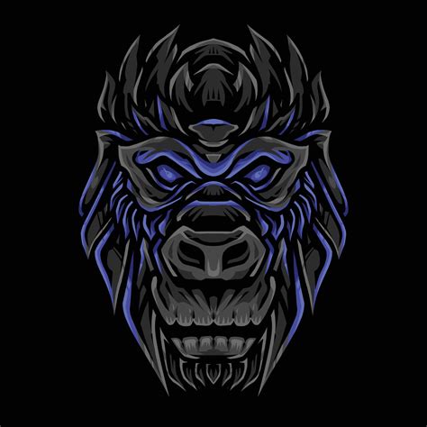 skull blue gorilla head vector illustration 8202025 Vector Art at Vecteezy