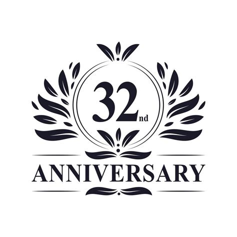 32nd Anniversary celebration, luxurious 32 years Anniversary logo ...