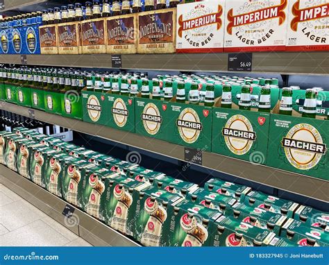 A Display of 6 Packs Craft Beer at an Aldi Grocery Store Waiting for Customers To Purchase ...