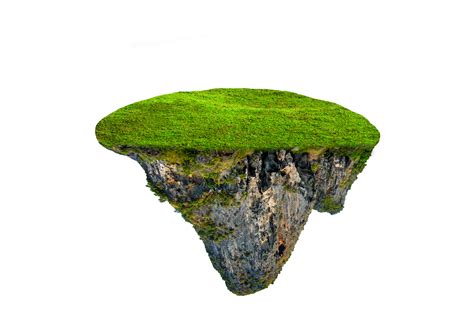 fantasy floating island with natural grass Isolate on transparent background PNG file 12933254 PNG