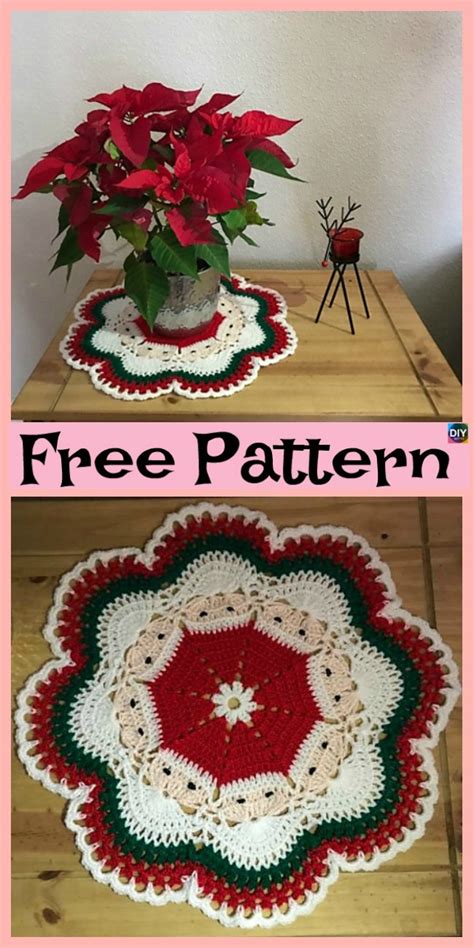 10 Crochet Christmas Tree Skirts - Free Patterns - DIY 4 EVER