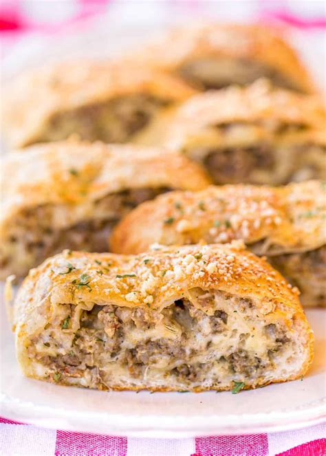 Sausage Bread - SO good! We ate this for lunch two days in a row! Easy and delicious! Great for ...