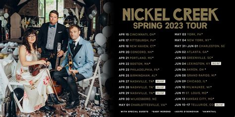 Nickel Creek on Twitter: "SPRING 2023 TOUR ANNOUNCED! Pre-sale tickets ...