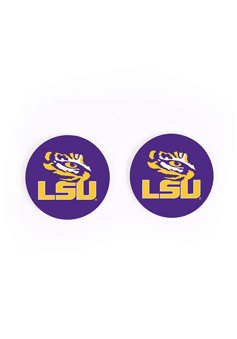 LSU Tigers 2 Pack Color Logo Car Coaster - PURPLE