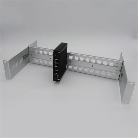 19 inch Rackmount Din Rail kit Aluminum Alloy Adjustable Rack Mount Din Rail Shelf in Silver ...