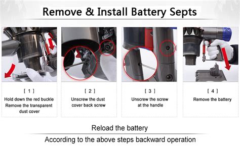 Remove and Install Dyson V6 Vacuum Battery Steps - Aussie Battery Store