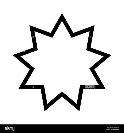 Bahai star. Black linear Bahai symbol. Religious symbol of Bahaism. Vector illustration Stock ...