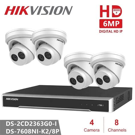 Hikvision 6MP CCTV Camera System DS 2CD2363G0 I 6MP IP Camera IR Fixed Turret Network Camera ...