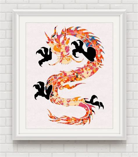 The Chinese dragon,dragon.watercolor Oil Painting Modern abstract Wall Decor Art on Canvas Arts ...