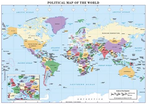 World Political map A3 and A4 size - Cosmographics Ltd