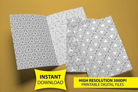 Geometric Patterns Coloring Books for Adults and Teens, Impossible Shapes, Seamless Patterns ...