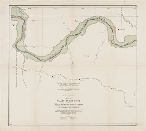 Map of valley of Red River in Texas, Oklahoma, and Arkansas between meridian 96°30′ and 98° west ...