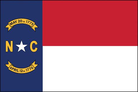 NYLGLO North Carolina State Flag, 3 ftH x 5 ftW, Outdoor - 2NEL6|143960 - Grainger