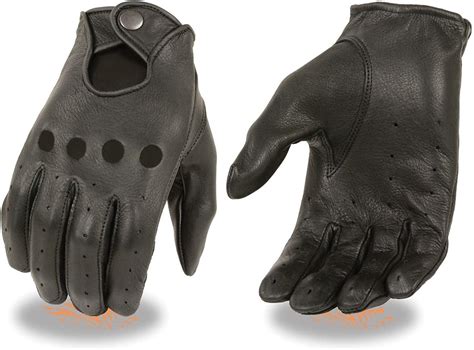 MEN'S PREMIUM LEATHER DRIVING GLOVES WITH SNAP CLOSE WRIST,SOFT UNLINED SUMME: Amazon.ca ...