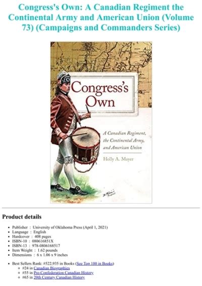 [PDF BOOK] Congress's Own: A Canadian Regiment the Continental Army and ...