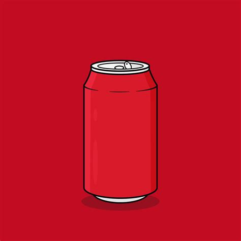 Aluminum red soda can vector. Isolated on maroon background 3047703 ...