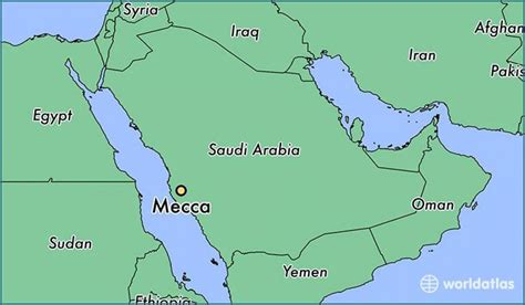 La meca mapa de ubicación - la Meca en el mapa (Arabia Saudita)