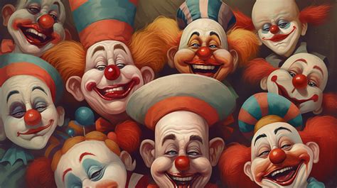 Happy Clown Group Background, Painting Wallpaper Hd Desktop Wallpaper ...