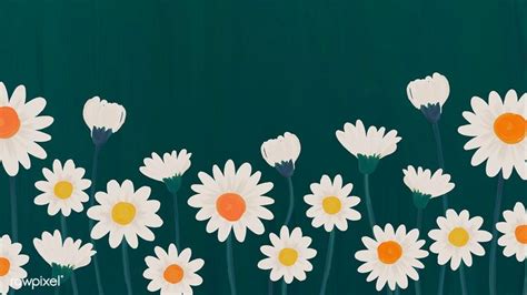 Hand drawn daisy patterned background vector | premium image by rawpixel.com / manotang | Vector ...