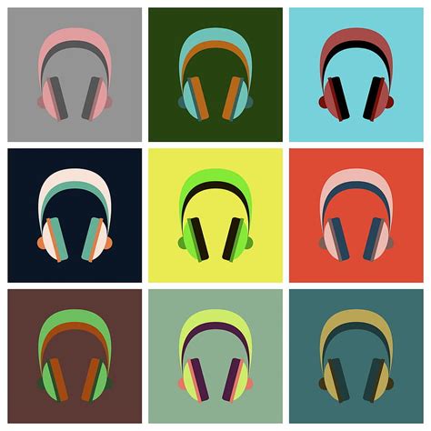 Set icons in flat design headphones vector ai eps | UIDownload