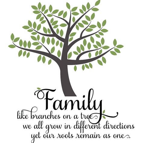 Wall Decal : Family Like Branches On A Tree We All Grow In Different Directions Yet Our Roots ...