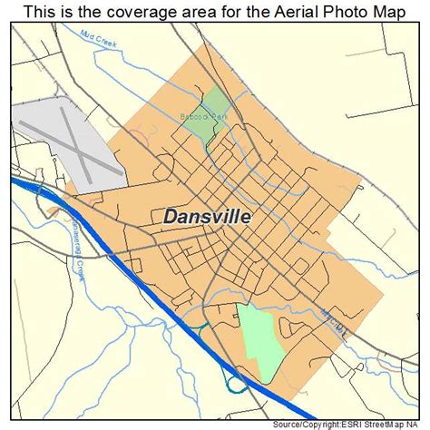 Aerial Photography Map of Dansville, NY New York