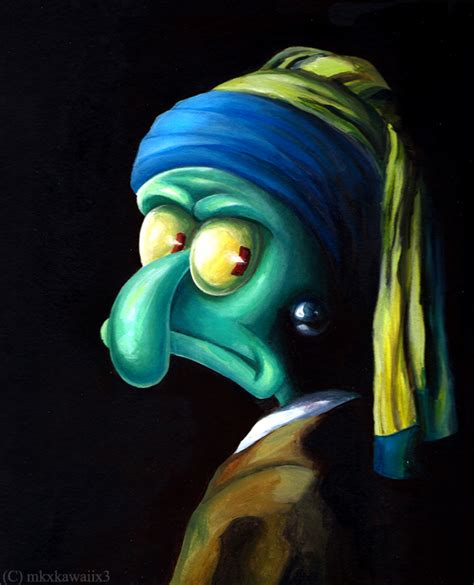 DeviantArt tumblr — Squidward with a Pearl Earring by *Mkxkawaiix3