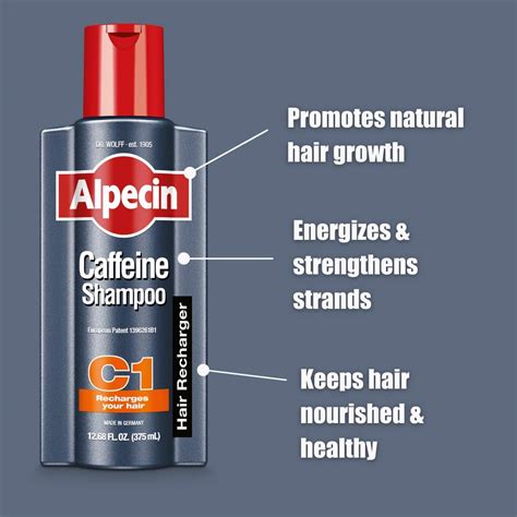 Alpecin C1 Caffeine Shampoo, Men's Natural Hair Growth Shampoo for ...