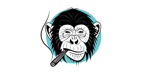 Monkey Smoking Weed - Weed Smoking - Sticker | TeePublic