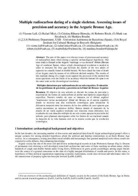 (PDF) Multiple radiocarbon dating of a single skeleton . Assessing issues of precision and ...