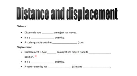 Distance And Displacement Worksheet – Zip Worksheet