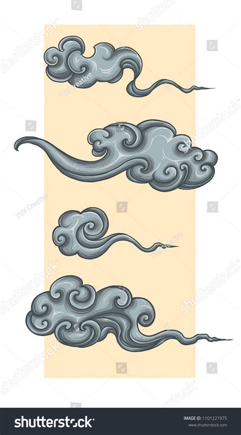 Vector Illustration Chinese Clouds Tattoo Stock Vector (Royalty Free) 1101221975 | Shutterstock