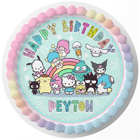 Sanrio Hello Kittie Friends Kuromi Melody Edible Cake Toppers Round – Ediblecakeimage