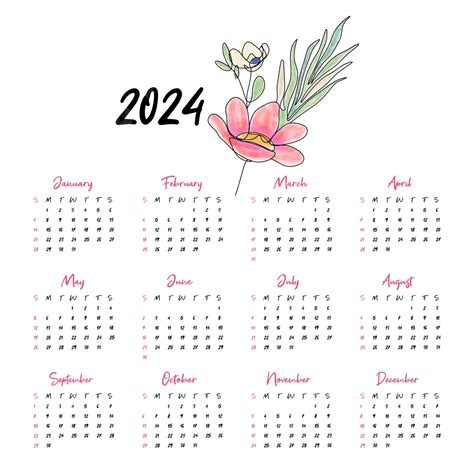 2024 Calendar Png Free - Jamima Selina