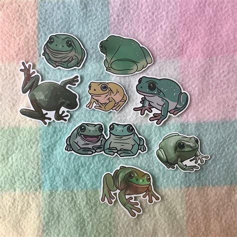 White's Tree Frog Stickers Sticker Set Frog Sticker - Etsy