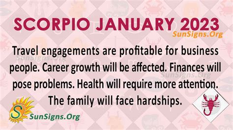 Scorpio January 2023 Monthly Horoscope Predictions - SunSigns.Org