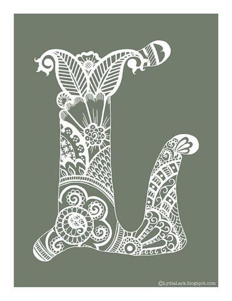 Lydia Lark ...: Henna Alphabet Letter "L" Printable | Lettering alphabet, Alphabet design ...
