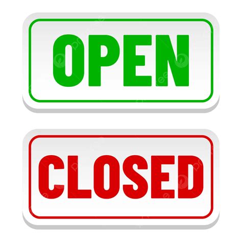 Open And Closed Sign With Red Green Color For Store Vector, Closed Sign, Open Sign, Open Closed ...