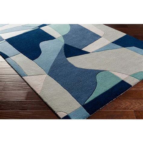 10x10 9x12 Blue Tufted Area Rug Blue Rug Juniper 5x8 8x10 8x11 - Etsy