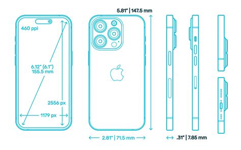 Apple iPhone 14 Pro (16th Gen) Dimensions & Drawings | Dimensions.com